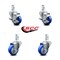 Service Caster 3.5 Inch Blue Polyurethane Wheel Swivel 7/8 Inch Square Stem Caster Brake, 2PK SCC-SQ20S3514-PPUB-BLUE-TLB-78-2-S-2 - alternate 2